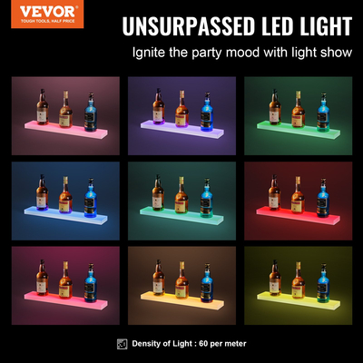 VEVOR Επιτοίχια οθόνη LED Lighted Liquor Bottle Ralf Home Bar 24&quot; 1-Step