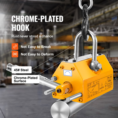 VEVOR Magnetic Lifter, 1320 lbs/600kg ικανότητα έλξης, 2,5 συντελεστής ασφαλείας, νεοδύμιο &amp; χάλυβας, μαγνήτης ανύψωσης με απελευθέρωση, μόνιμοι μαγνήτες ανύψωσης, μαγνήτης βαρέως τύπου για ανυψωτικό, γερανός καταστήματος, μπλοκ, σανίδα