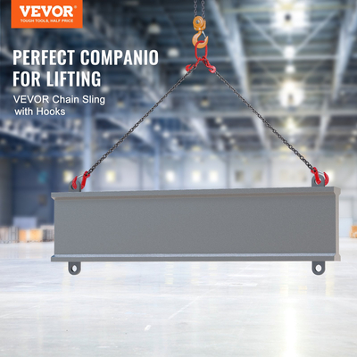 VEVOR 5/16&quot; x 6&#039; Chain Sling 2 Legs G80 Lifting Chain with Grab Hooks 6600 lbs