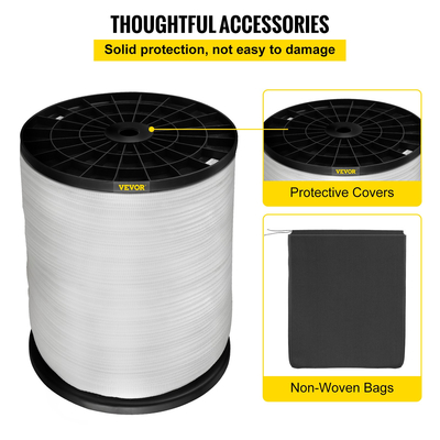 VEVOR 1250Lbs Πολυεστερική ταινία έλξης, 3153&#039; x 1/2&quot; Επίπεδη ταινία για μεταβλητές λειτουργίες εργασίας αγωγών καλωδίων και συρμάτων, επίπεδο σχοινί για τράβηγμα/φόρτωση/συσκευασία σε κάθε καιρό CONDITON