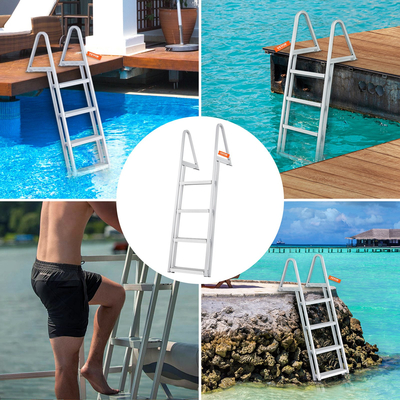 VEVOR Aluminium Dock Ladder Boat Dock Ladder 4 σκαλοπάτια με φορτίο 350 λίβρες