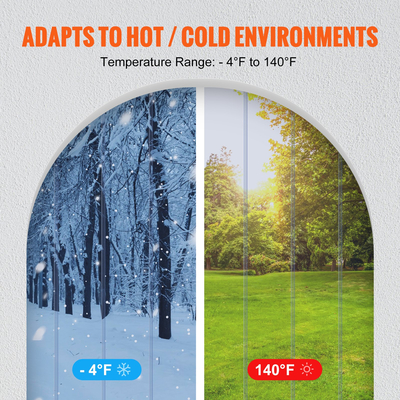 VEVOR strip κουρτίνα PVC Κουρτίνα πόρτας 48" x 96" Cooler Freezer Clear Plastic