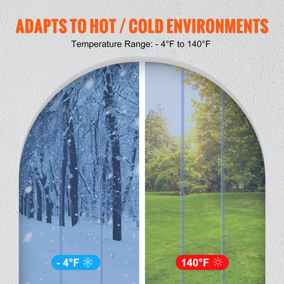 VEVOR λωρίδα Κουρτίνα PVC Κουρτίνα πόρτας 96" x 96" Cooler Freezer Clear Plastic