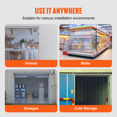 VEVOR strip κουρτίνα PVC Κουρτίνα πόρτας 60&quot; x 84&quot; Cooler Freezer Clear Plastic