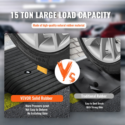VEVOR Αναβαθμισμένη ράμπα κατωφλίου από καουτσούκ, ράμπα ανύψωσης πόρτας 3&quot; με 1 κανάλι, ράμπα αυτοκινήτου από φυσικό καουτσούκ με αντιολισθητική επιφάνεια, 33069 λίβρες ράμπα κρασιού χωρητικότητας φόρτωσης για αναπηρικό αμαξίδιο και σκούτερ