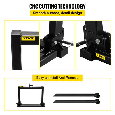 VEVOR 3 Point Hitch Pallet Fork 2000lbs, Fork Attachment for Category 1 Tractor, 25,5&#039;&#039;x22&#039;&#039;x41&#039;&#039;, Steel Tractor Heavy Equipment Attachment, for Tractor, Skid Steer Loader