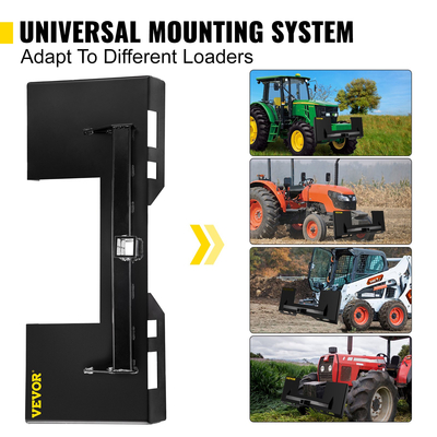 VEVOR Universal Skid Steer Plate Mount Plate 1/4&quot; Hick Skid Steer Plate Attachment 3000LBS Weight Capacity Plate Quick Attach Mount Plate Steer Adapter Loader Εύκολη συγκόλληση ή μπουλόνι σε διαφορετικά εξαρτήματα Μαύρο