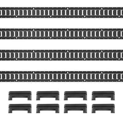 VEVOR E Track Tie Down Rail Kit, 2&#039; Steel Rails, 4 Pack, Secure Cargo &amp; Heavy Loads Μέχρι 2000 lbs, Heavy Duty Etrack Rails με βίδες για γκαράζ, φορτηγά, τρέιλερ, δέσιμο μοτοσυκλετών, βάσεις ATV