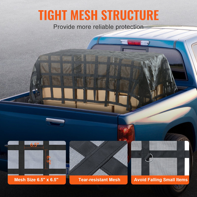 Δίχτυ φορτίου VEVOR Δίχτυ φορτίου βαρέως τύπου 120&quot; x 105&quot; Ρυθμιζόμενες πόρπες &amp; άγκιστρα S-hooks