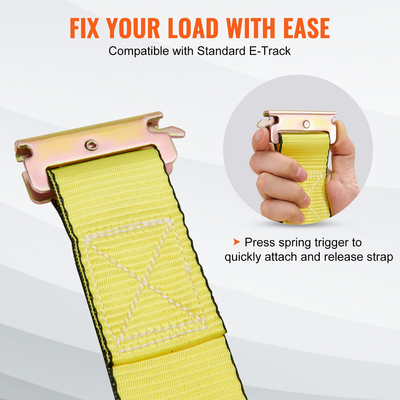 VEVOR Ratchet Tie Down ιμάντες (8PK), 4400 lb αντοχής θραύσης, E-Track Endless καστάνια με 8 Premium 2&quot; x 15&#039; Rachet Tie Downs Heavy Duty, για μετακίνηση ασφάλισης φορτίου, συσκευών, εξοπλισμού γκαζόν