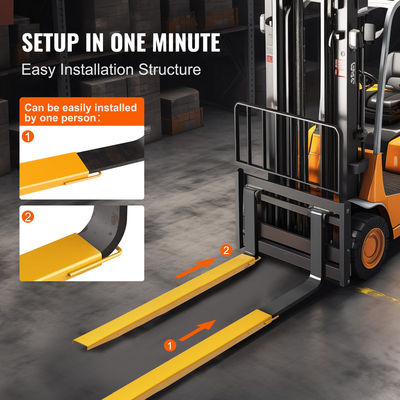 Επεκτάσεις περονιού VEVOR Pallet, 84" Μήκος 5,5" Πλάτος, Επεκτάσεις περονοφόρου από ανθρακούχο χάλυβα βαρέως τύπου για περονοφόρα ανυψωτικά οχήματα, 1 ζεύγος προεκτάσεις περονοφόρου ανυψωτικού μηχανήματος, εξαρτήματα περονοφόρου βιομηχανικού περονοφόρου για περονοφόρα, κίτρινο