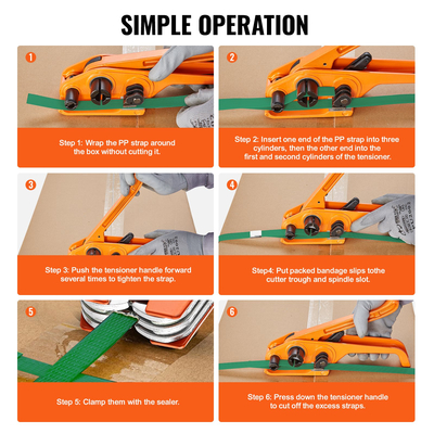 Κιτ ιμάντων VEVOR με εργαλείο τάνυσης ταινίας, Εργαλείο στεγανοποίησης ταινίας, λωρίδα PET μήκους 1000 ποδιών, μεταλλικές σφραγίδες 300, Συσκευασία παλέτας Κιτ ιμάντων ταινίας Ταινίες συσκευασίας Ταινίες συσκευασίας για συσκευασία