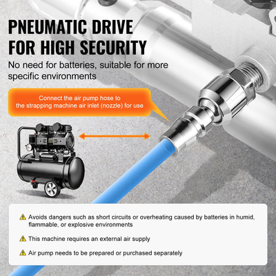 Μηχάνημα χειρός ιμάντων εργαλείων πεπιεσμένου αέρα VEVOR για PP/PET 1/2&quot;-3/4