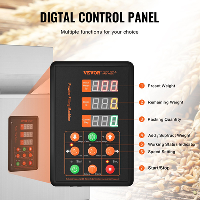 VEVOR Powder Filling Machine, 0,002-0,22lbs/1-100g, Automatic Intelligent Particle Weighting Filling Machine, Bottle Bag Powder Filler Particle Dispenser for Tea Seeds Grains Powder Flour Beans Glitter