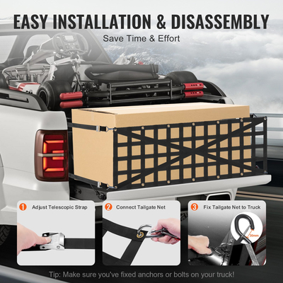 VEVOR Δίχτυ πίσω πόρτας Pickup Truck 54&quot; x 18&quot; Ρυθμιζόμενο σχέδιο σταυρού