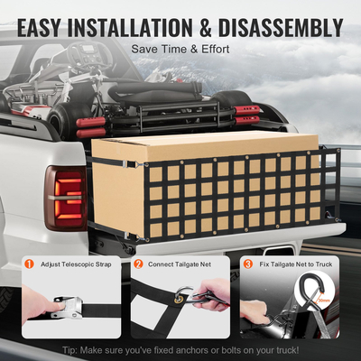 VEVOR Δίχτυ πίσω πόρτας Pickup Truck Tailgate Net 60&quot; x 18&quot; για φορτηγά πλήρους μεγέθους