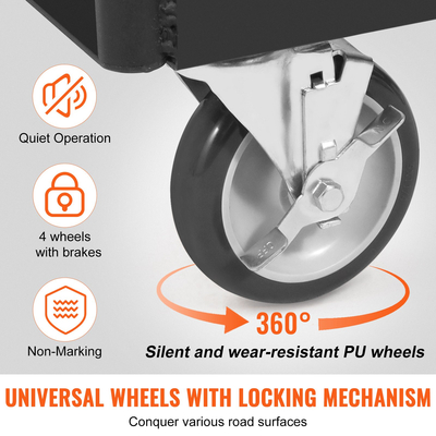 Καρότσι VEVOR Drywall Cart, 1500 LBS Panel Dolly Cart με 36,02" x 24,02" κατάστρωμα και 5" περιστρεφόμενους τροχούς, βαρέως τύπου καροτσάκι φύλλου γυψοσανίδας, πάνελ τοίχου χειρισμού, λαμαρίνα, ξυλεία, για γκαράζ, σπίτι, αποθήκη