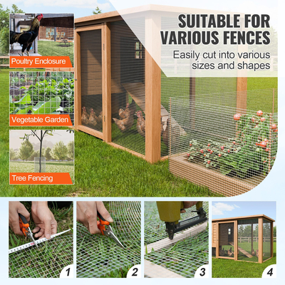 Πανί υλικού VEVOR, 1/2 ίντσας 24 ιντσών x 100 πόδια 19 μετρητή, γαλβανισμένο ρολό από συρμάτινο πλέγμα εν θερμώ, περίφραξη από σύρμα κοτόπουλου, συρμάτινο πλέγμα για κλουβιά κουνελιών, κήπος, μικρά τρωκτικά