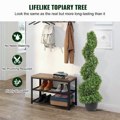 VEVOR Artificial Topiaries Πυξάρι, 3 πόδια ψηλό (2 τεμάχια) Faux topiary φυτό εξωτερικού χώρου, όλο το χρόνο πράσινο φυτό Feaux με αντικαταστάσιμα φύλλα για διακοσμητικά εσωτερικούς / εξωτερικούς χώρους / κήπο