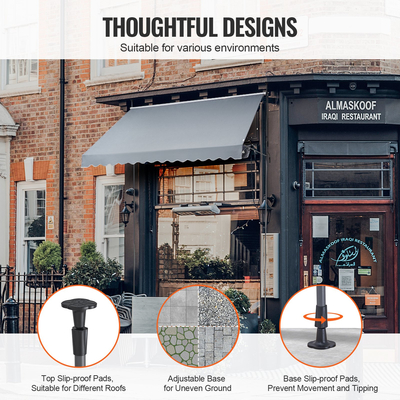 VEVOR 138x47&quot; Τέντα Αίθριου Πτυσσόμενη Τέντα ηλίου με λαβή μανιβέλας