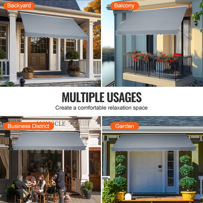 VEVOR 178x47&quot; Τέντα Αίθριου Πτυσσόμενη Τέντα ηλίου με λαβή μανιβέλας