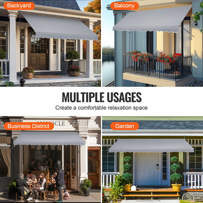 VEVOR 157x47&quot; Τέντα Αίθριου Πτυσσόμενη τέντα ηλίου με λαβή μανιβέλας