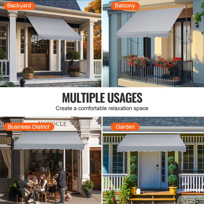 VEVOR 98x47&quot; Τέντα Αίθριου Πτυσσόμενη Τέντα ηλίου με λαβή μανιβέλας