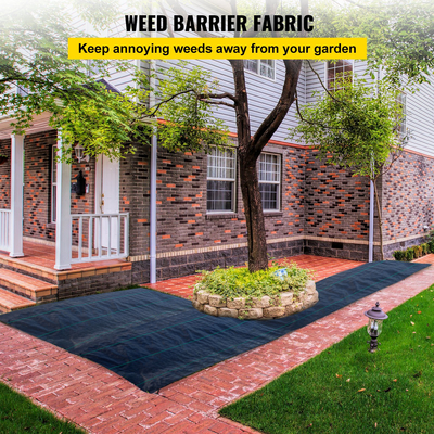 VEVOR 6.5FTx300FT Premium Weed Barrier Fabric Heavy Duty 3.2OZ, Υφαντό ύφασμα ελέγχου ζιζανίων, υψηλής διαπερατότητας κατάλληλο για παρτέρια, ύφασμα γεωύφασμα για το υπόστρωμα, κάλυμμα εδάφους από πολυαιθυλένιο