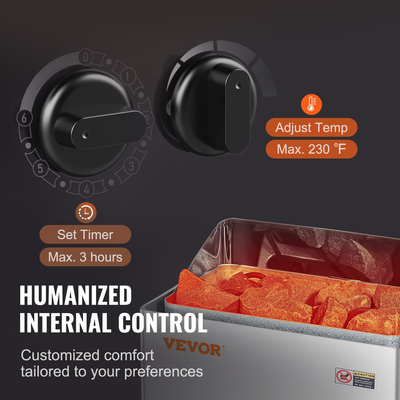 Ηλεκτρικός θερμαντήρας σάουνας VEVOR 8KW Ενσωματωμένος έλεγχος 8-12 m³HomeSpa Ανοξείδωτος χάλυβας