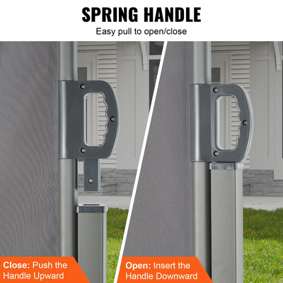 Πτυσσόμενη πλαϊνή τέντα VEVOR, 63''x 118'' Outdoor Privacy Screen, 180g Polyester-proof retractable Patio Screen, UV 30+ Room Divider Windscreen για Αίθριο, Πίσω αυλή, Μπαλκόνι, Γκρι
