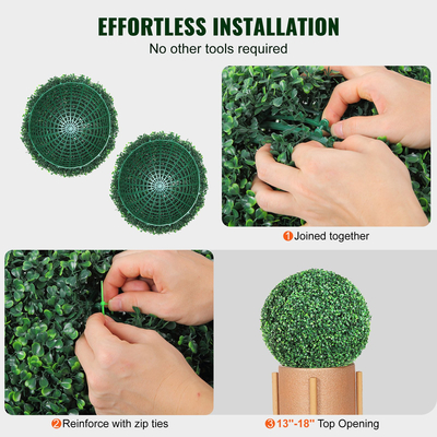 VEVOR Artificial Topiaries Πυξάρι, 20&quot; ψηλό (2 τεμάχια), φυτό ψεύτικο τοπίαρι σε σχήμα μπάλας, διακοσμητικές μπάλες πράσινων φυτών Feaux για όλο το χρόνο για αυλή, μπαλκόνι, κήπο, διακόσμηση γάμου και σπιτιού