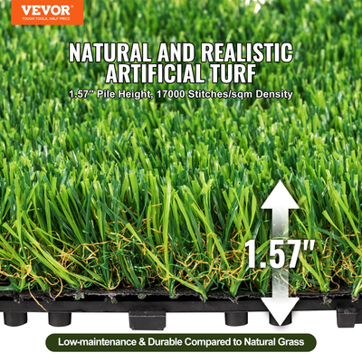 VEVOR Τεχνητό γρασίδι πλακάκια Interlocking Turf Deck Set, 18 Pack 305x305mm, Διακοσμητικό μαξιλάρι δαπέδου από συνθετικό ψεύτικο γρασίδι αυτοστραγγιζόμενο, ιδανικό για Ξύστρα για σκύλους πολλαπλών χρήσεων εσωτερικού χώρου εισόδου εξωτερικού χώρου