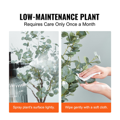 VEVOR Τεχνητό δέντρο ευκάλυπτου, ψεύτικο φυτό ύψους 1,8 m, ασφαλές υλικό πολυαιθυλενίου &amp; φυτό χαμηλής συντήρησης με προστασία κατά της κλίσης, ζωντανό πράσινο ψεύτικο δέντρο σε γλάστρα για διακόσμηση οικιακού γραφείου εσωτερικού χώρου