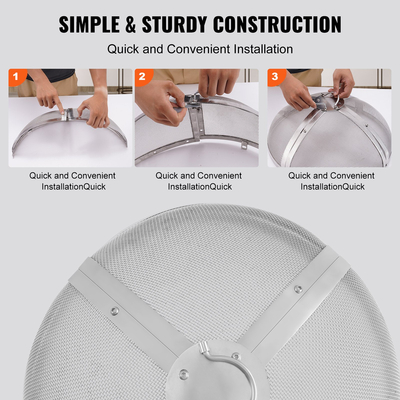 VEVOR Fire Pit Spark Screen Round 27&quot;, Ενισχυμένο μεταλλικό κάλυμμα βαρέως τύπου από χάλυβα, καπάκι εξωτερικού χώρου πυροσβεστήρων, επάνω καλύμματα οθόνης που ανοίγουν εύκολα στρογγυλά με λαβή δακτυλίου για υπαίθρια αυλή πυροσβεστήρων στην πίσω αυλή