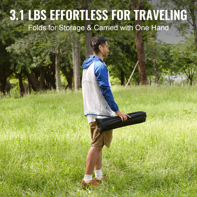 VEVOR Πτυσσόμενο Τραπέζι Κάμπινγκ, Φορητά Πλαϊνά τραπεζάκια εξωτερικού χώρου, Ελαφρύ αναδιπλούμενο τραπέζι, Τραπέζι εργασίας εξαιρετικά συμπαγές κράμα αλουμινίου με τσάντα μεταφοράς, για μαγείρεμα, παραλία, πικνίκ, ταξίδια, 22,2x15,9 ίντσες, Μαύρο