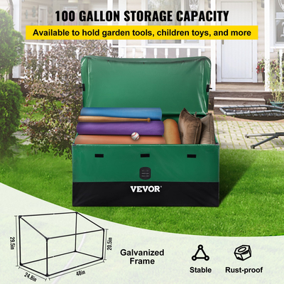 VEVOR Outdoor Storage Box Patio Deck Box 100 Gallon Αδιάβροχος μουσαμάς PE