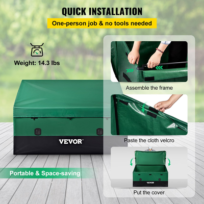 VEVOR Outdoor Storage Box Patio Deck Box 150 Gallon Αδιάβροχος μουσαμάς PE