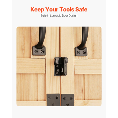 VEVOR Υπαίθριο Ξύλινο Υπόστεγο αποθήκευσης Αδιάβροχο Υπόστεγο εργαλείων κήπου 58x78 ιντσών