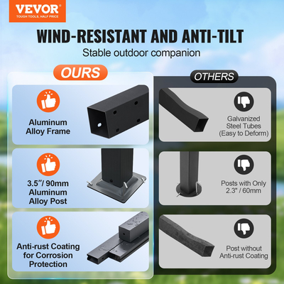 VEVOR 10&#039;x13&#039; Outdoor Retractable Pergola with Sun Shade Canopy Αλουμινίου Μπεζ