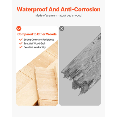 VEVOR Υπαίθριο Ξύλινο Υπόστεγο αποθήκευσης Αδιάβροχο Υπόστεγο εργαλείων κήπου 28x63 ιντσών