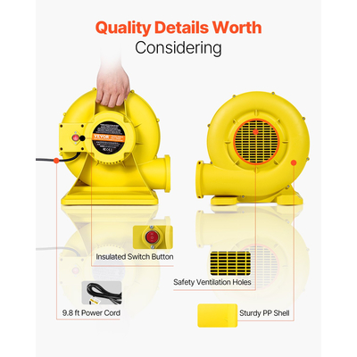 VEVOR Inflatable Bounce House Blower 0.8&amp;1HP 750W για Commercial Bounce House