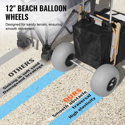VEVOR Beach Dolly with Big Wheels for Sand 12 στο Balloon Wheels Beach Gardening