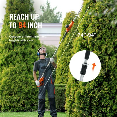 VEVOR 20V Cordless Hedge Trimmer Telescoping Pole Hedge Trimmer Λεπίδα 18 ιντσών
