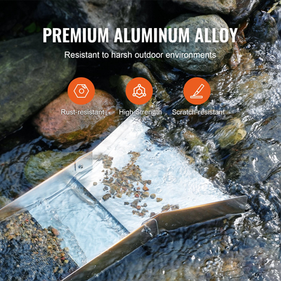 VEVOR Gold Panning Kit With Sluice Box, 50&quot; Εξοπλισμός εξόρυξης χρυσού αλουμινίου, 23 PCS Gold Prospecting Kit με Gold Pan, Screen Classifier, Separating Magnet, Drawstring Backpack and αξεσουάρ