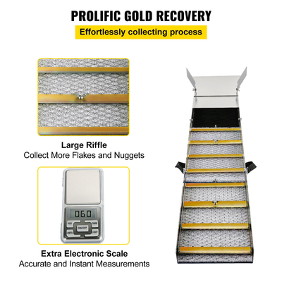 Πτυσσόμενο κουτί από κράμα αλουμινίου VEVOR, Συμπαγή κουτιά 50&quot; για χρυσό, ελαφρύς εξοπλισμός χρυσού φλοιού, φορητά κουτιά φράγματος με βρύα ανθρακωρύχων, ποταμός, κολπίσκος, χρυσό πανί, αναζήτηση, βυθοκόρηση