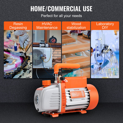 Αντλία κενού VEVOR 1/5 HP Single Stage Pump, 3,5 CFM, 220-240V AC Conditioner Conditioner Vacuum Pump, 1/4&quot; SAE Male 1/2&quot; ACME αρσενική είσοδος, για επισκευή HVAC, συντήρηση ψύξης, απαέρωση ρητίνης