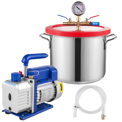 VEVOR 1,5 γαλόνι (6,8 L) 3CFM 1/4HP Θάλαμος κενού , Αντλία κενού ψυκτικού HVAC Μονοστάδιο Αντλία κενού κλιματιστικού Περιστρεφόμενο πτερύγιο Αντλία κενού A/C Αντλία κενού