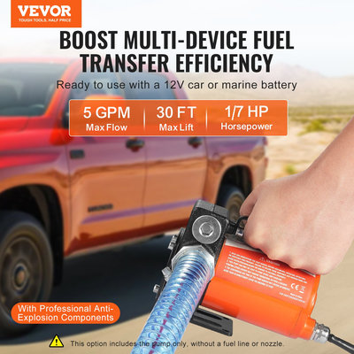 Αντλία μεταφοράς καυσίμου VEVOR 12V 5 GPM 1/10 HP Αντλία Diesel with Auto Fuel Nozzle