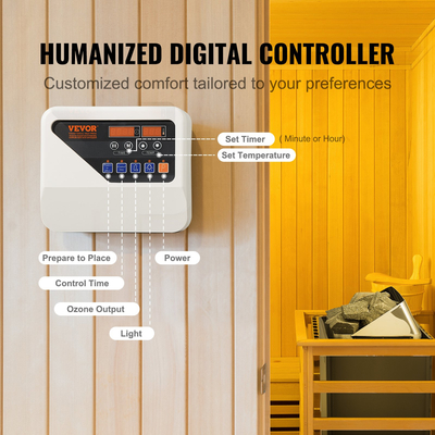 Ψηφιακός ελεγκτής ηλεκτρικού θερμοσίφωνα σάουνας VEVOR 6KW για 5-9 m³ Home Spa