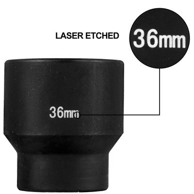 VEVOR Impact Socket Set 1/2 Inches 26 Piece Impact Sockets, Shallow Socket, 6-Point Sockets, Rugged Construction, CR-V, 1/2 Inches Drive Socket Set Impact Metric 10mm - 36mm, with Storage Cage